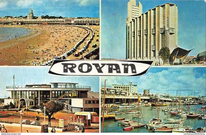 FRANCE - Royan - Plage - Eglise ND - Casino - Port - Architecture - Transport - Animé - L Chatagneau - Carte postale