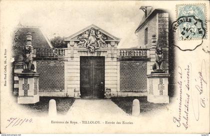 CPA Roye Tilloloy Entree Des Ecuries