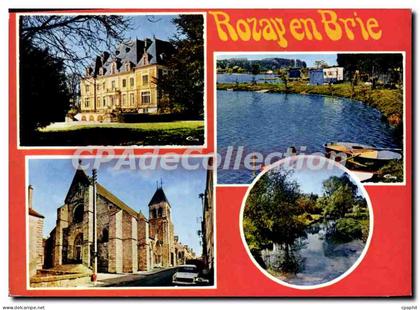 CPSM Rozay en Brie Le Chateau l'eglise l'etang des Carreaux Les Bords de l'Yerres