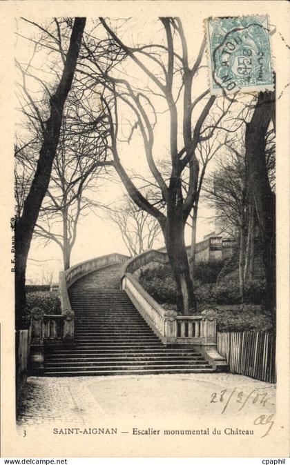 CPA Saint Aignan Escalier Monumental du Chateau