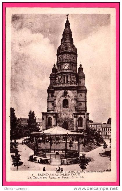 Saint Amand les Eaux - La Tour du Jardin Public - Kiosque - Animée - Édition GILLON Bazar - L.L.
