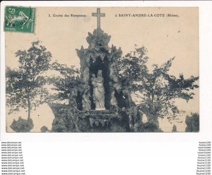 carte de SAINT ANDRE LA COTE grotte de rampeaux ( statue de la vierge )