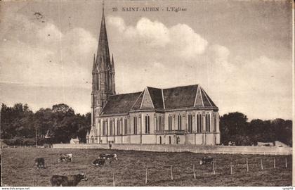 CPA Saint Aubin L Eglise Vaches