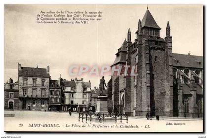 Saint Brieuc CPA la place de la prefecture et al cathedrale