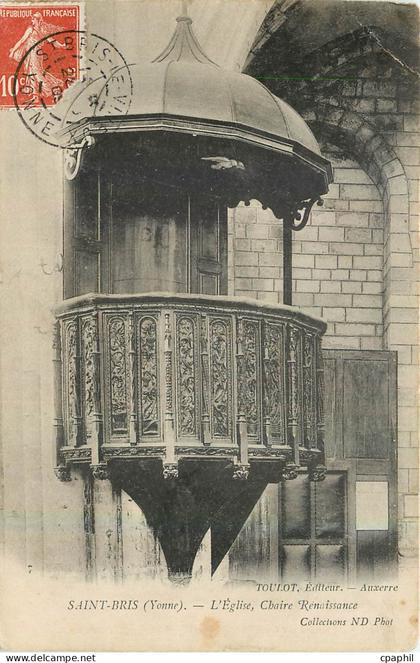 CPA Saint Bris Yonne L'Eglise Chaire renaissance