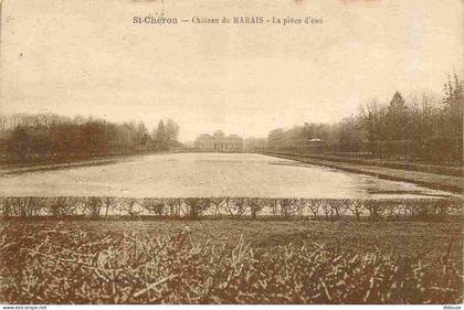 Carte Postale Ancienne - 91 - Saint Cheron - Château du Marais - La pièce d'eau - CPA - Oblitération de 1928 - Voir Scan