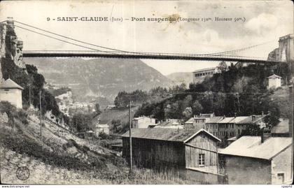 Saint Claude- Pont Suspendu - CPA