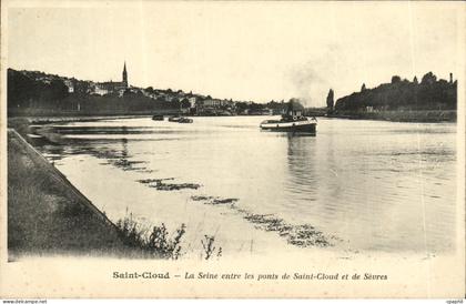 CPA Saint Cloud La Seine entre les Ponts de Saint Cloud et de Sevres
