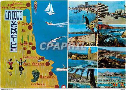 CPM La Cote Vermeille Saint Cyprien (Pyr Or) Canet Plage Argeles sur Mer Le Racou