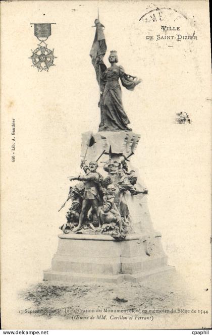 CPA Saint Dizier monument siège 1544