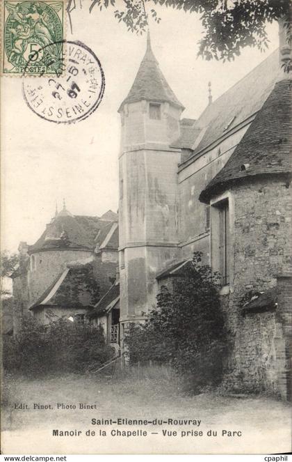 CPA Saint Etienne du Rouvray Manoir de la chapelle vue prise du parc