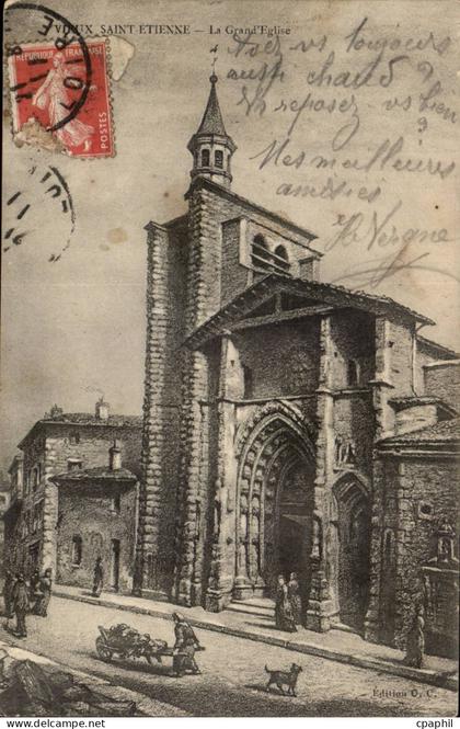 Saint Etienne CPA La grand eglise