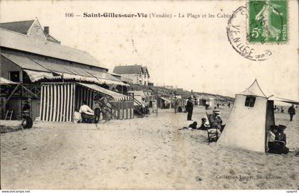 CPA Saint Gilles Croix de Vie La plage et les cabines