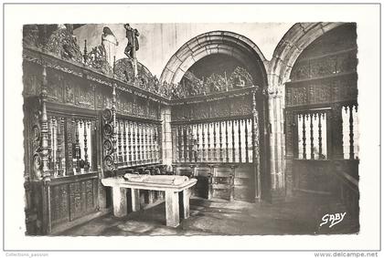 cp, 29, Saint-Herbot, La Chapelle de Saint-Herbot, Le Jubé, voyagé 1955