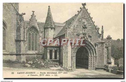 CPA Saint Herbot Porche meridional et Ossuaire