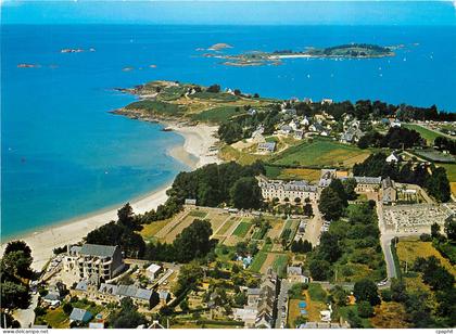 CPM Saint Jacut de la Mer Cotes d'Armor vue aerienne du chef de l'Isle au fond l'ile des Ebihens