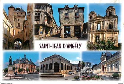 17 - Saint Jean d'Angély - Multivues - Automobiles - Etat froissures visibles - CPM - Voir Scans Recto-Verso