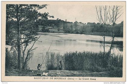 SAINT JEAN DE BOURNAY - Le grand Etang (pêcheurs)