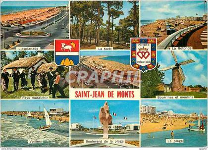 CPM Saint Jean de Monts L'Esplanade La foret La Rotonde Moulin a vent