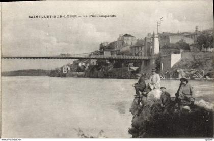 CPA Saint Just sur Loire Le Pont suspendu