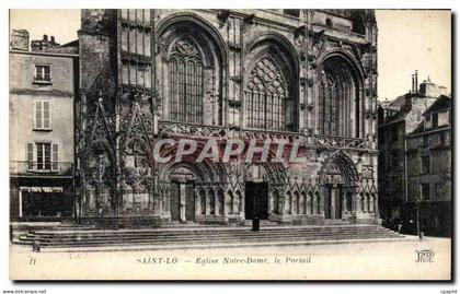 CPA Saint lo Eglise Notre Dame le portail