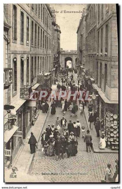 CPA Saint Malo La rue Saint Vincent