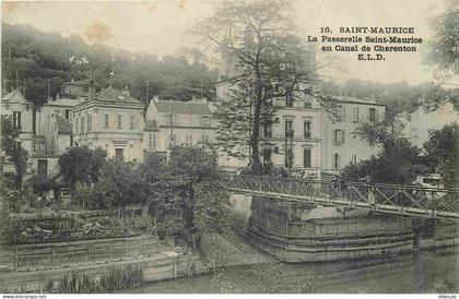Carte Postale Ancienne - 94 - Saint Maurice - La Passerelle Saint Maurice au Canal de Charenton - Animée - CPA - Voir Sc