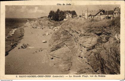 CPA Saint Michel Chef Chef La Grande Plage Vue Du Redois