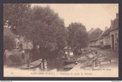 FRANCE, Postcard RPPC, Saint-Omer, Faubourg de Lyzel, Le Roiesof