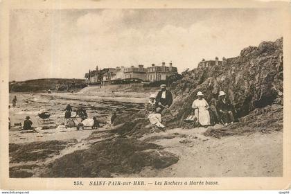 CPA SAINT-PAIR-SUR-MER-Les Rochers a Marée basse