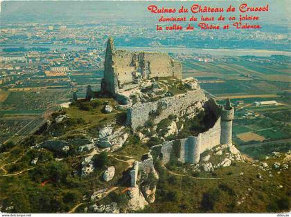 Carte Postale - 07 - Saint-Péray - Ruines du Château de Crussol dominant du haut de sa falaise la vallée du Rhône et Val