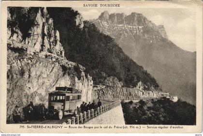 CPA SAINT-PIERRE-d'ALBIGNY Service Regulier d'Autobus - Road Scene (1192764)