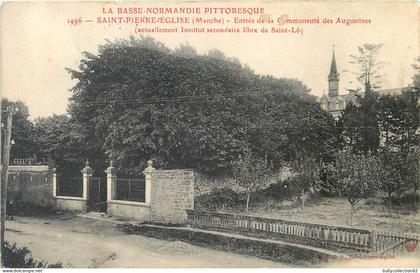 CPA Saint Pierre Eglise 50/100