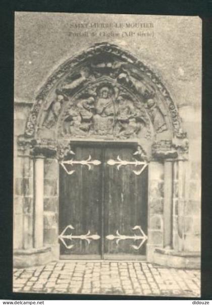 Carte Postale Ancienne - 58 - Saint Pierre Le Moutier - Portail de l'Eglise - Carte Vierge