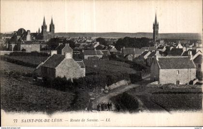CPA Saint Pol De Leon Route de Santec