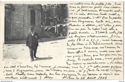 34 SAINT PONS DE THOMIERES DEVANT LA CATHEDRALE 1904 CPA 2 SCANS