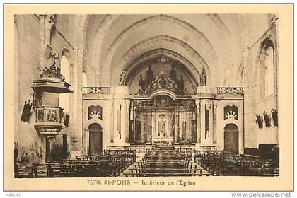 - herault - ref A440 -  saint pons - st pons - interieur de l eglise  - carte bon etat -