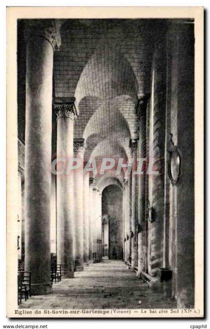 Saint Savin sur Gartempe - eglise - Le bas cote sud CPA