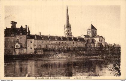 Saint Savin sur Gartempe - L'Eglise et L'Abbaye - CPA