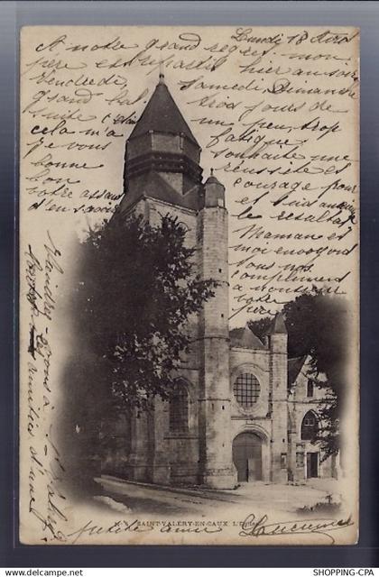 76 - Saint-Valéry-en-Caux - L' église - Voyagé - Dos non divisé