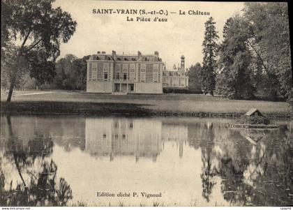 CPA Saint Vrain S et O le chateau la Piece d'eau