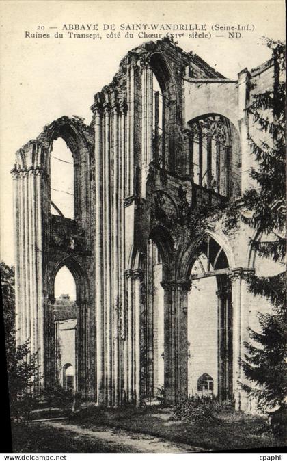 CPA Abbaye de Saint Wandrille Ruines du transept cote du choeur