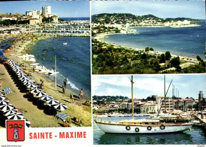 CPM Sainte Maxime La Plage et le Nouveau Port Croisette Le port