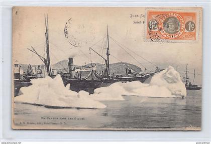 SAINT PIERRE & MIQUELON - Un vapeur dans les glaces - Ed. A.M. Bréhier 74