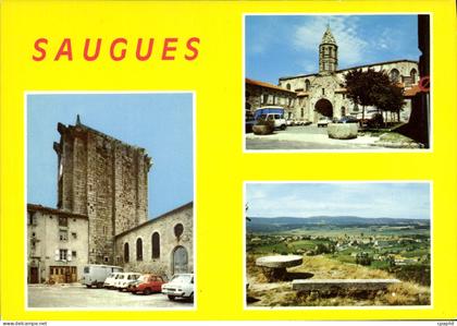 CPSM Saugues La Tour des Anglais L'Eglise Vue Generale