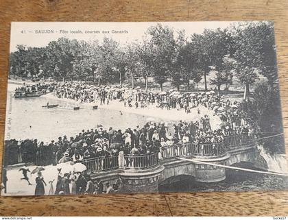 CPA Saujon (17) - fête locale, courses aux canards