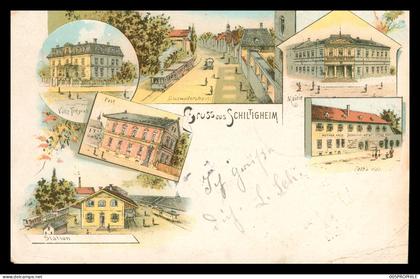 SCHILTIGHEIM * GRUSS AUS SCHILTIGHEIM - GRUß - POST MAIRIE STATION VILLA TREYEUS - VOIR OBLITÉRATIONS 1898 ! - ÉTAT !!!