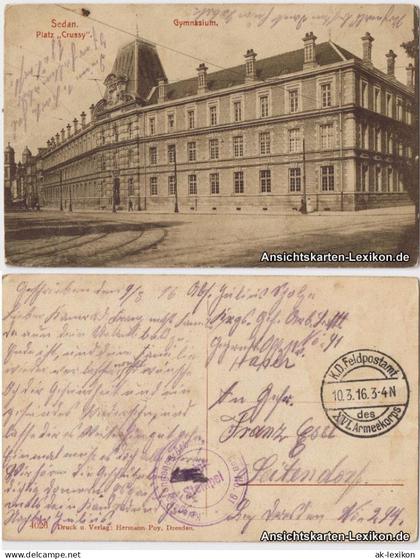 CPA Sedan Sedan Platz Crussy - Gymnasium 1916