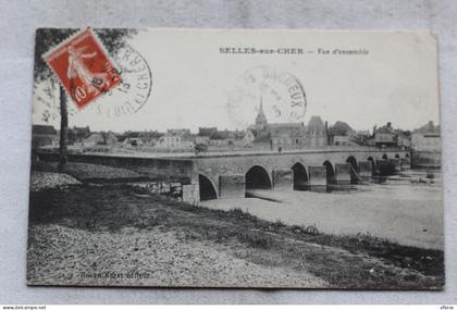 Cpa 1913, Selles sur Cher, vue d'ensemble, Loir et Cher 41