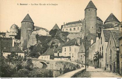 CPA SEMUR-LA Rue Chaude el le Donjon